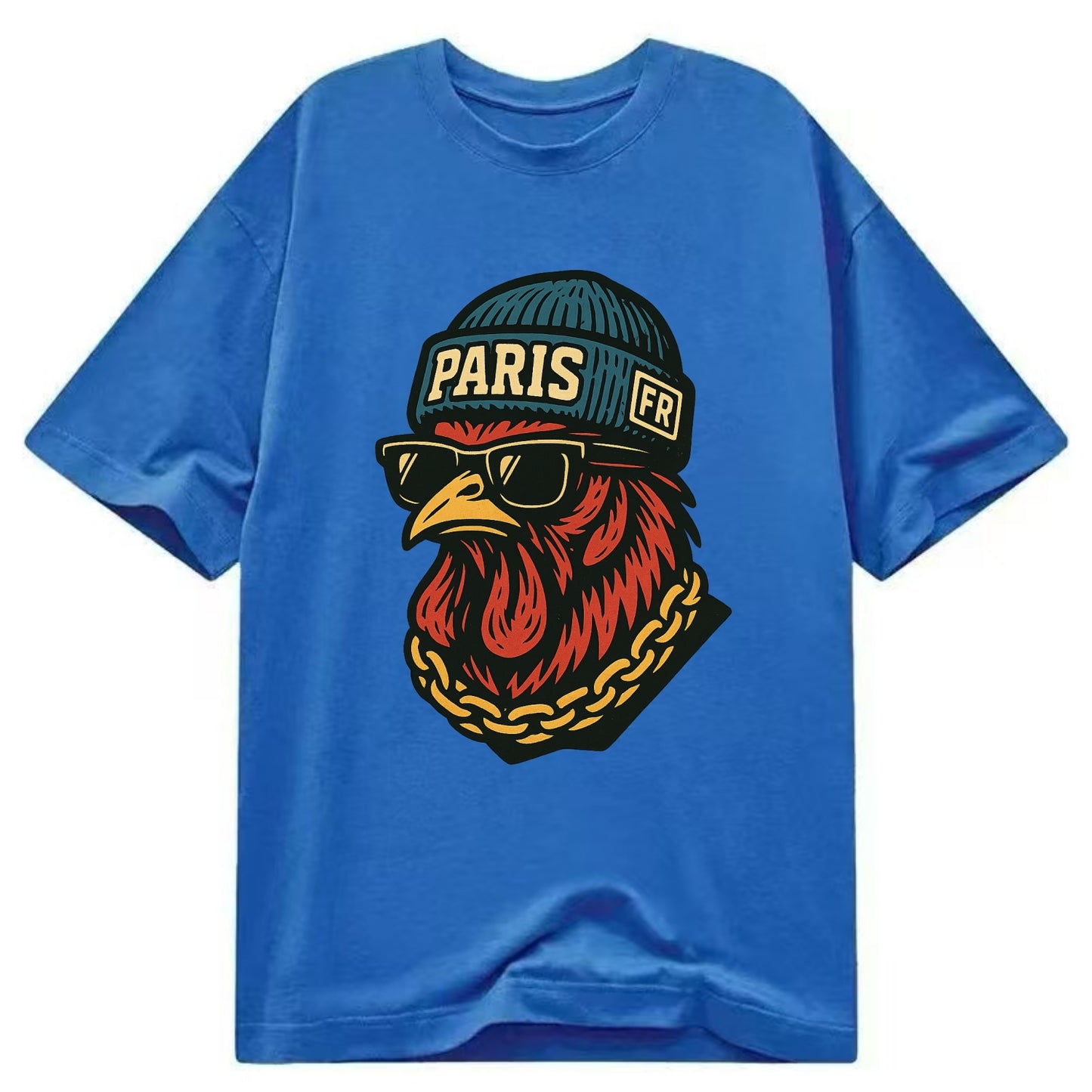 Paris Rooster - Classic T-shirt - Blue