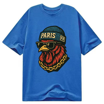 Paris Rooster - Classic T-shirt - Blue