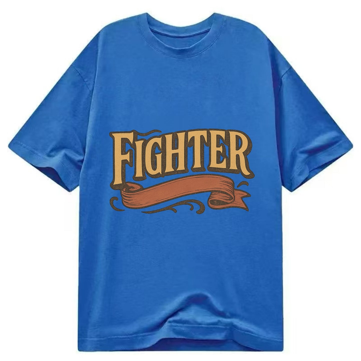 Bold typography design - "FIGHTER" - never giving up, battling on - Classic T-shirt - Blue