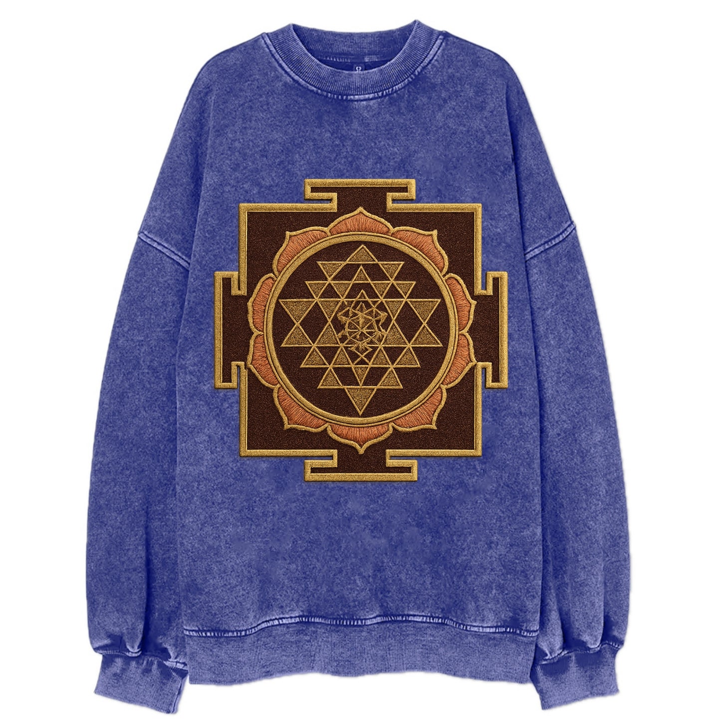 Sri Yantra  - Vintage Sweatshirt - Blue