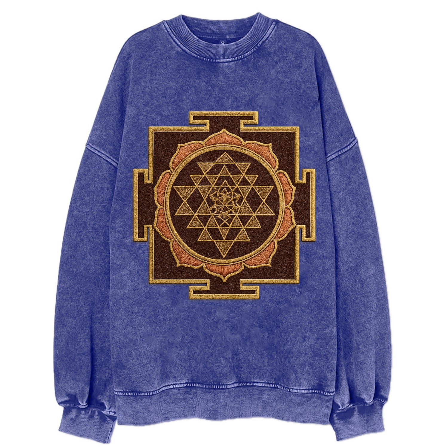 Sri Yantra  - Vintage Sweatshirt - Blue
