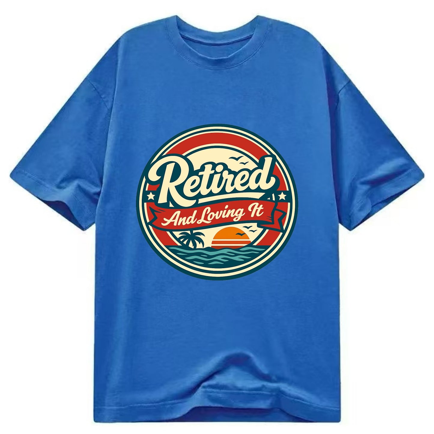 Carefree Retirement Emblem - Classic T-shirt - Blue