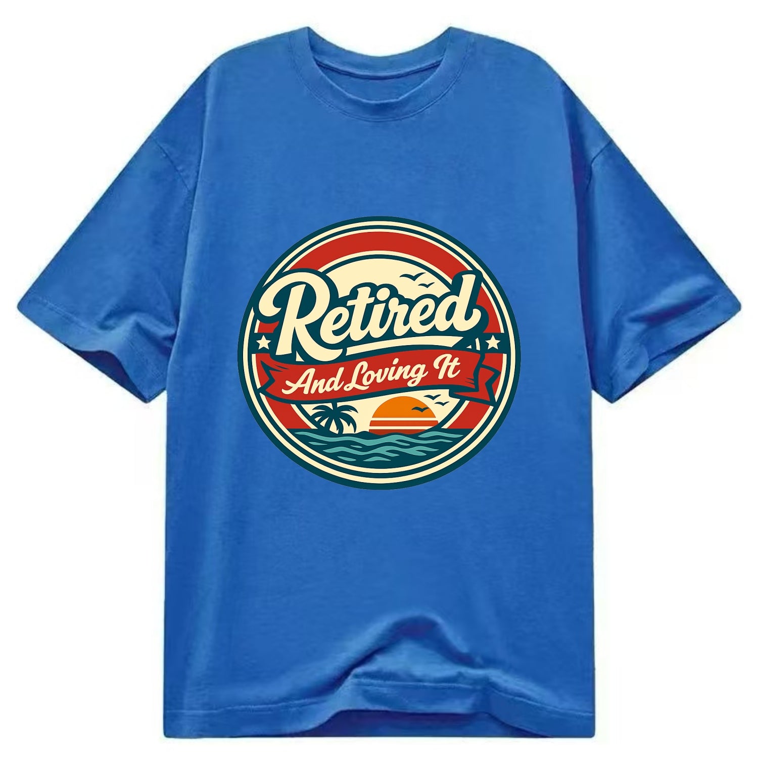 Carefree Retirement Emblem - Classic T-shirt - Blue