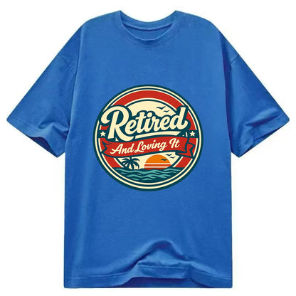 Carefree Retirement Emblem - Classic T-shirt - Blue