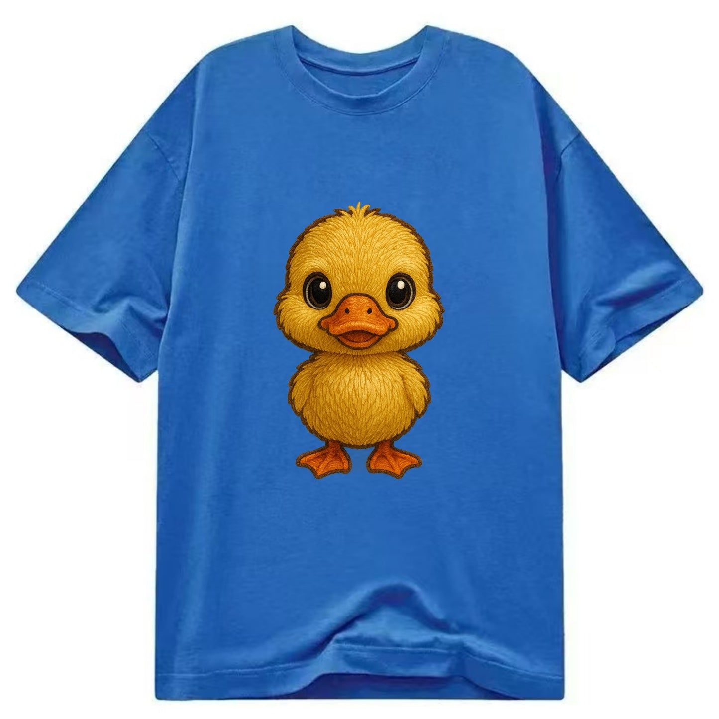 Baby Duck Duckling - yellow fluffy, orange beak, bright eyes, front-facing, quack - Classic T-shirt - Blue