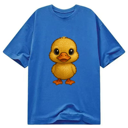 Baby Duck Duckling - yellow fluffy, orange beak, bright eyes, front-facing, quack - Classic T-shirt - Blue