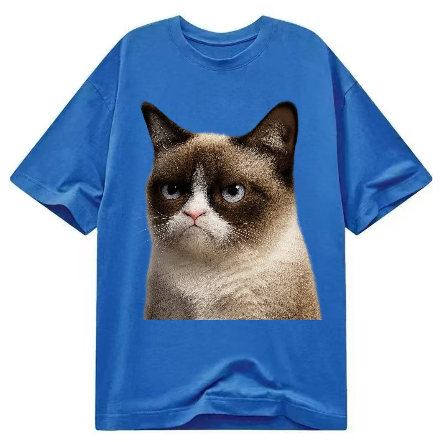 Grumpy Cat Expression  - Classic T-shirt - Blue
