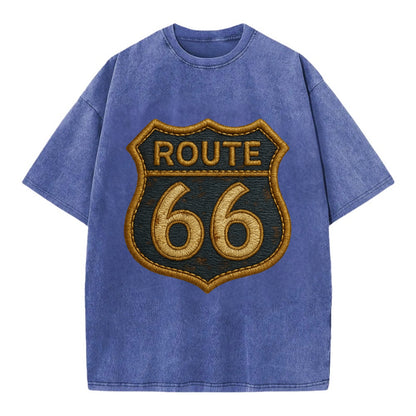 Route 66  - Vintage T-shirt - Blue