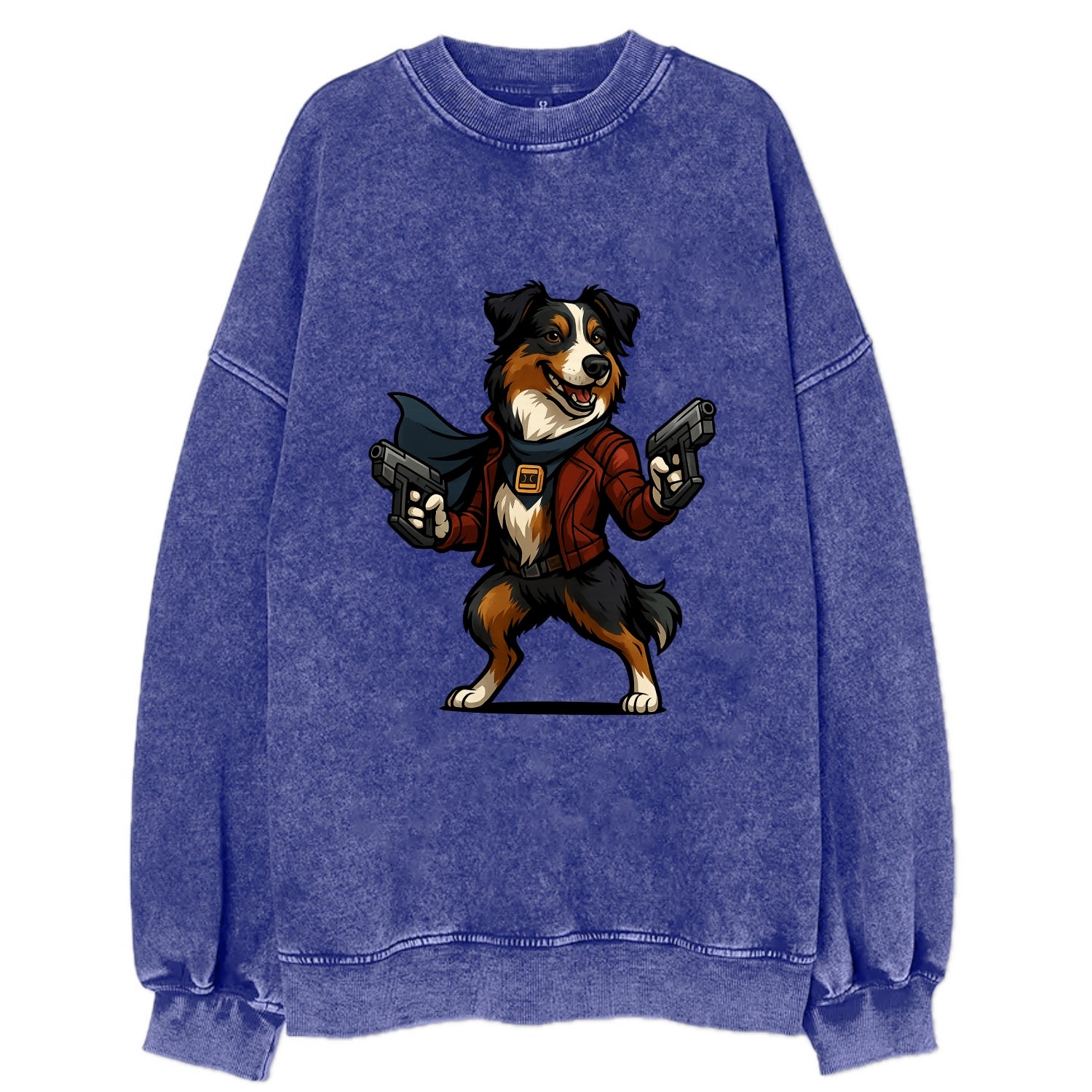 Australian Shepherd Star-Lord  - Vintage - Vintage Sweatshirt - Blue