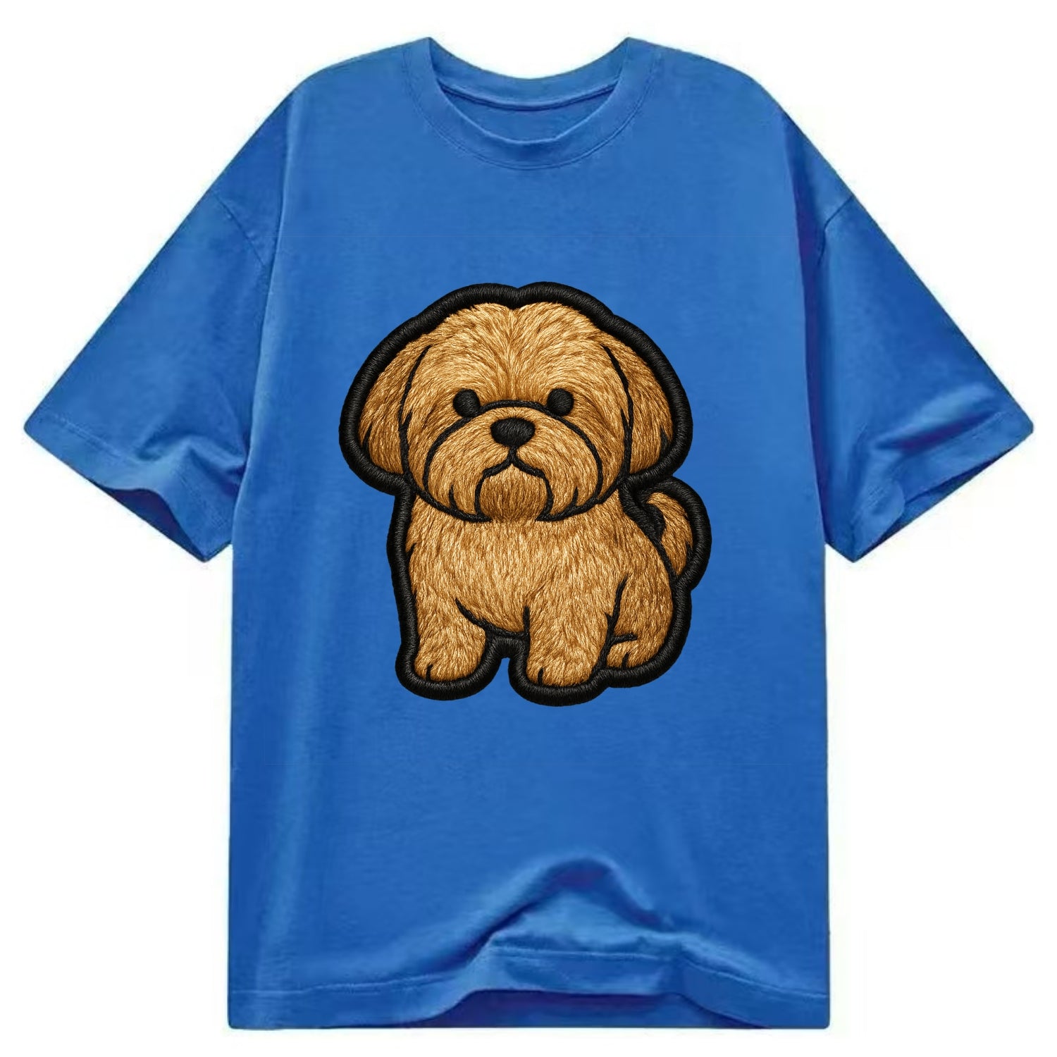 Shih Tzu - Minimalist fluffy design with - Classic T-shirt - Blue