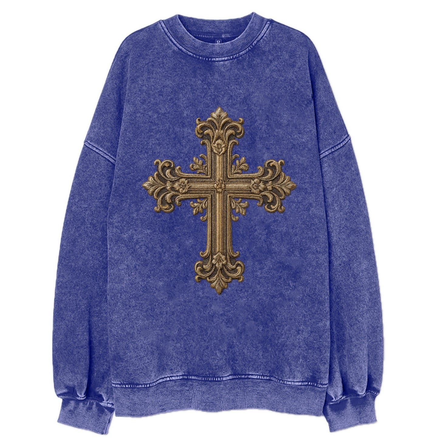 Victorian Cross  - Vintage Sweatshirt - Blue