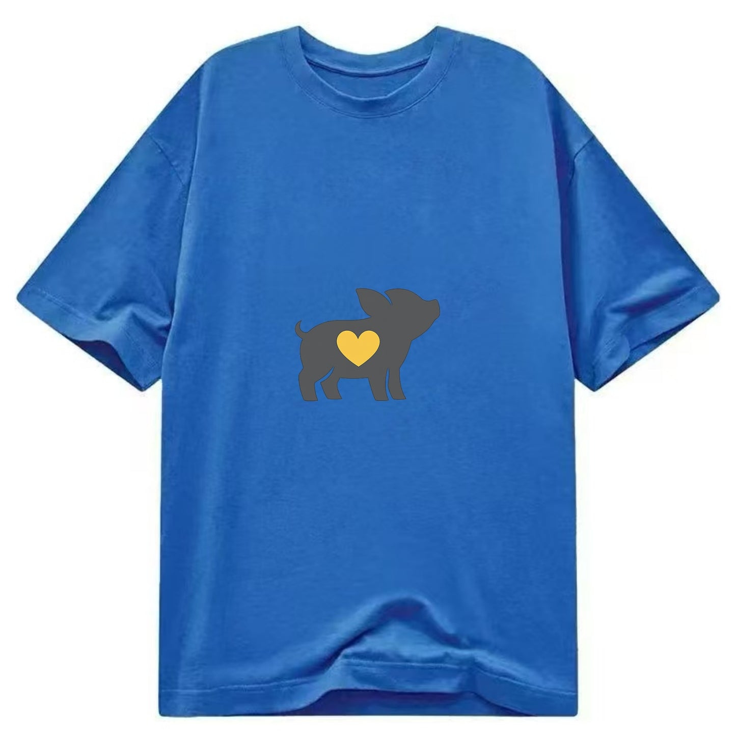 SMALL BUT BRAVE | Tiny piglet silhouette | Big heart within | Courage despite - Classic T-shirt - Blue
