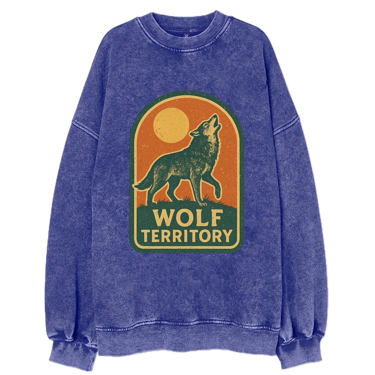 Wolf Territory Marking  - Vintage Sweatshirt - Blue
