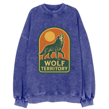 Wolf Territory Marking  - Vintage Sweatshirt - Blue
