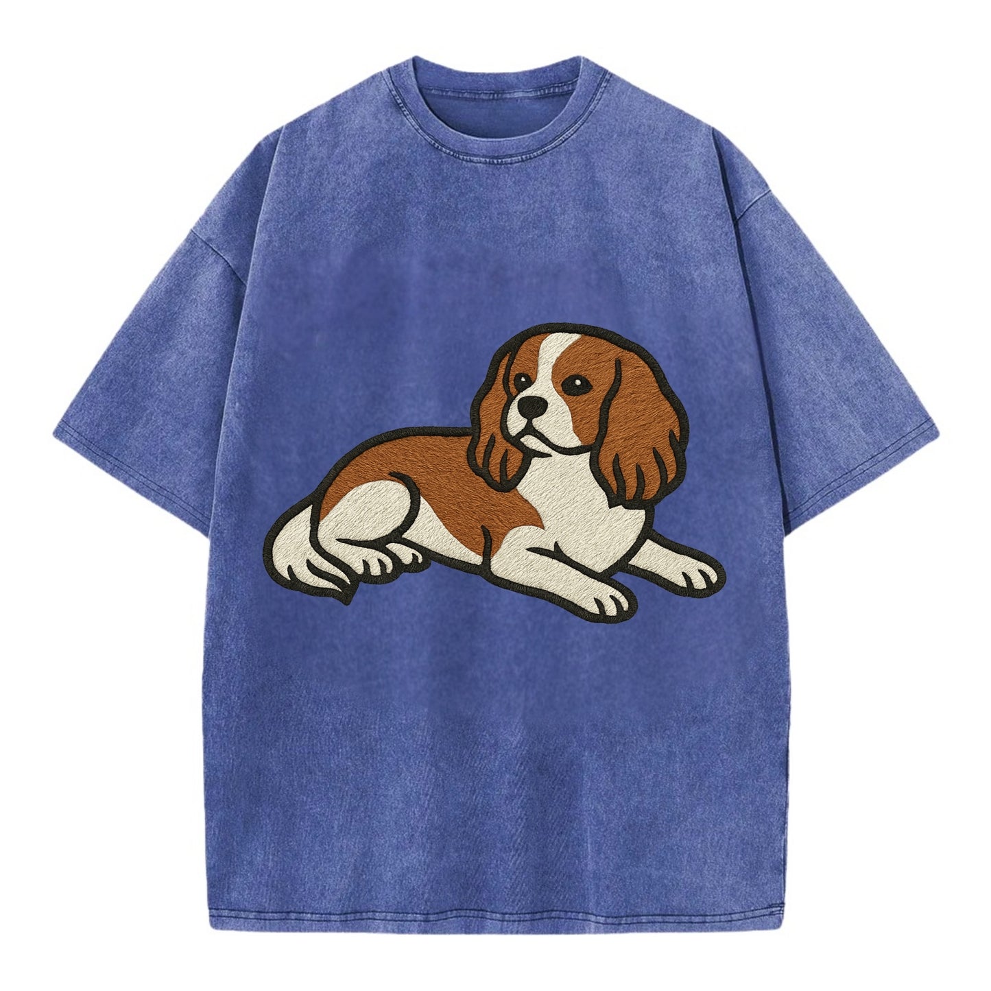 Cavalier King Charles Spaniel - Blenheim Vintage T-shirt - Blue