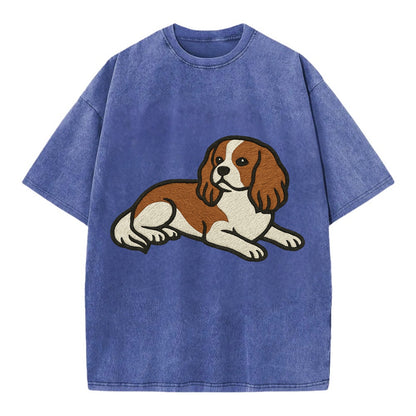 Cavalier King Charles Spaniel - Blenheim Vintage T-shirt - Blue