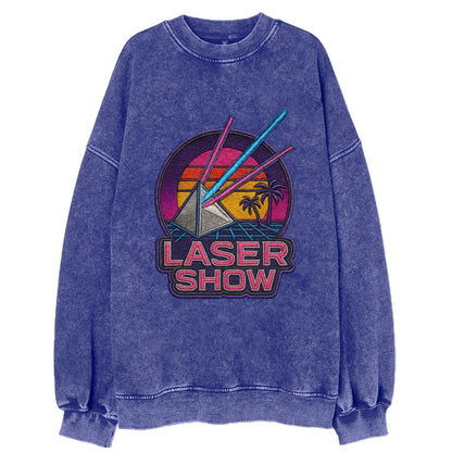 Laser Show - Vintage Sweatshirt - Blue