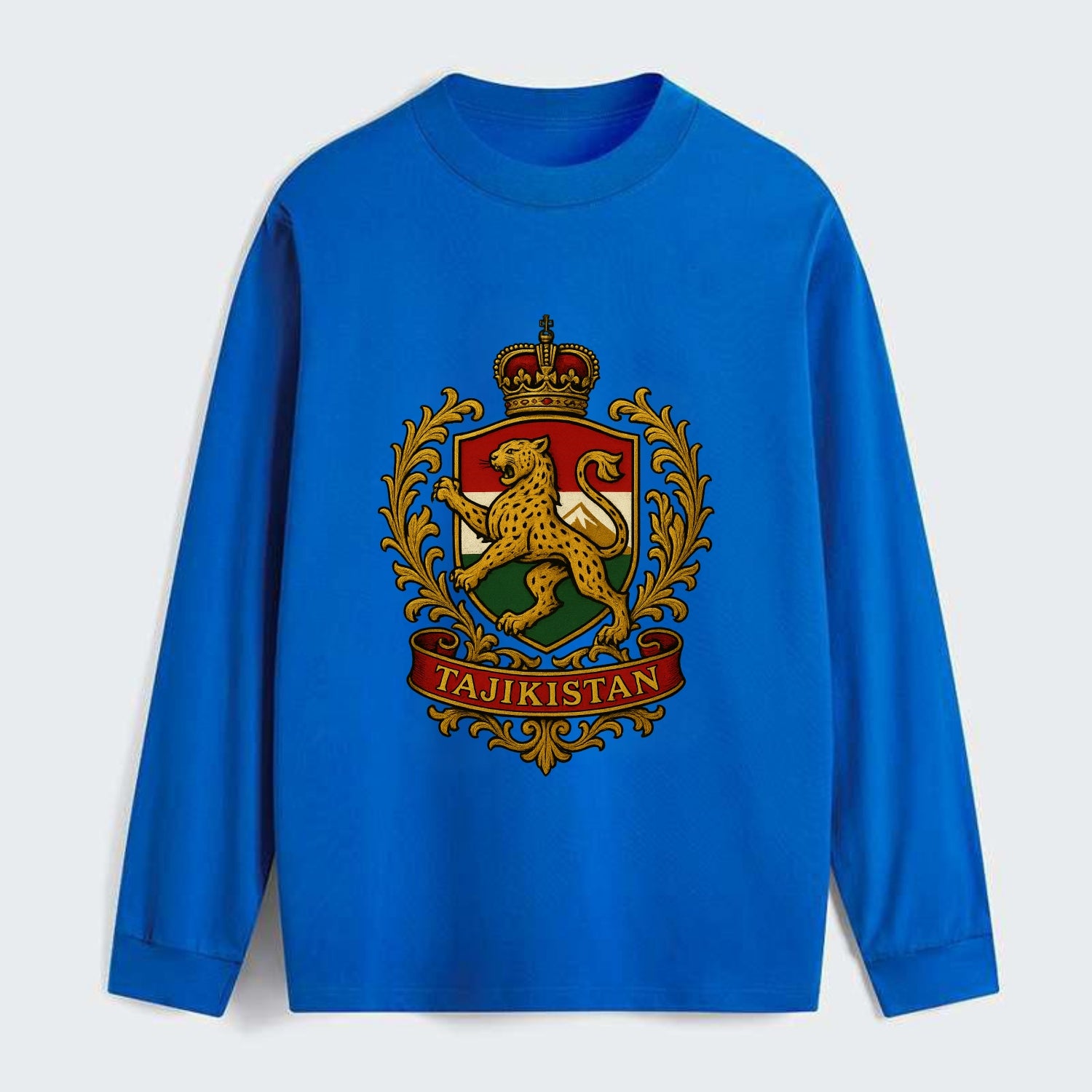 Tajikistan Heritage Badge - Classic Long Sleeve Shirt - Blue