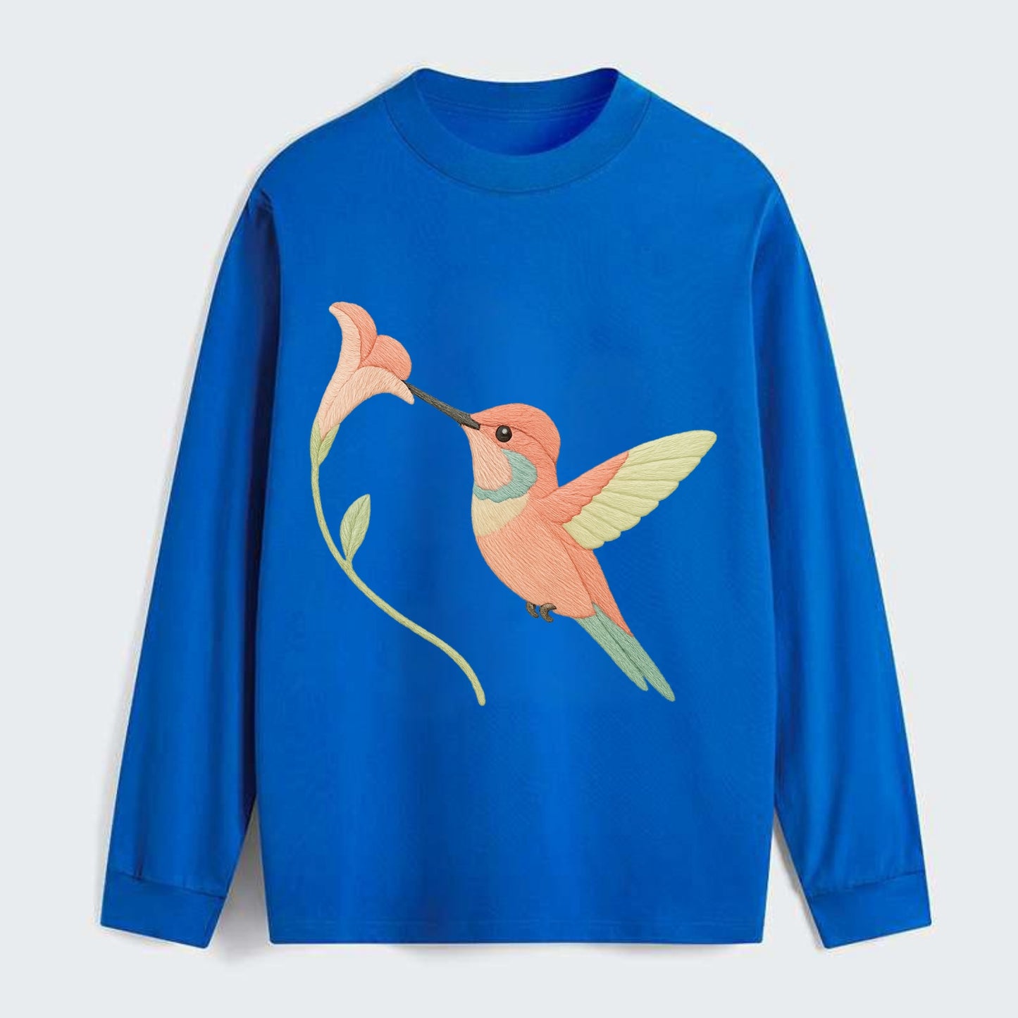 Coral Hummingbird - Classic Long Sleeve Shirt - Blue