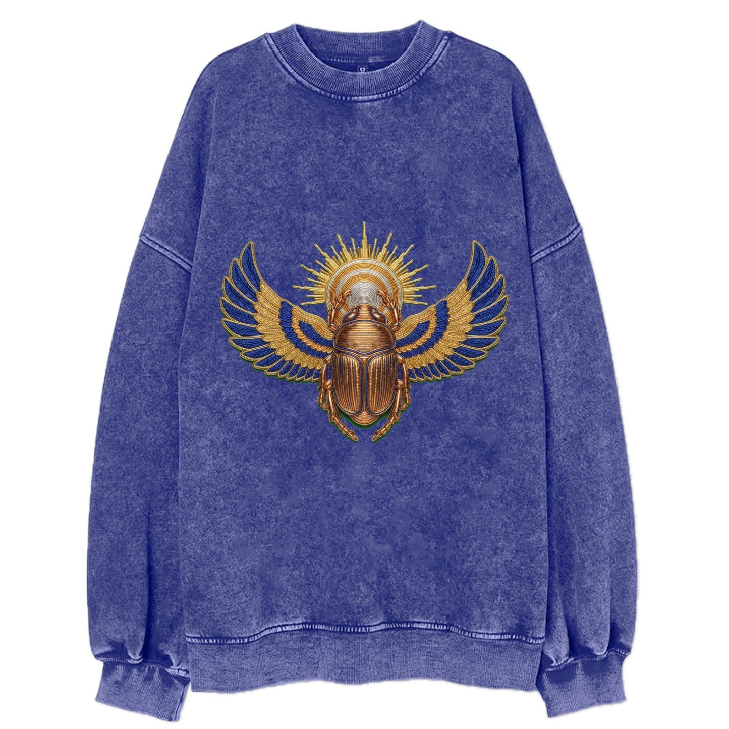 Winged Scarab - Vintage Sweatshirt - Blue