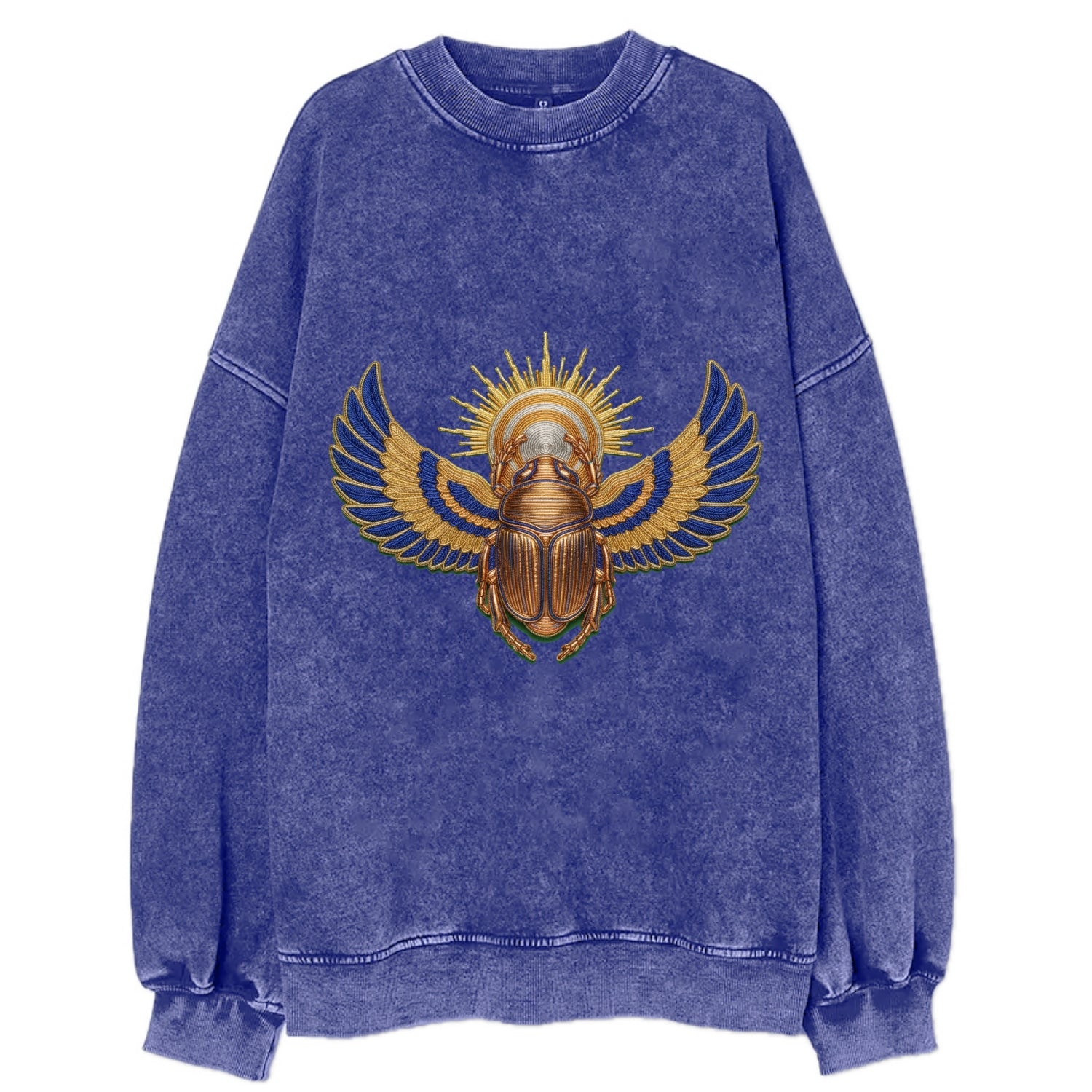 Winged Scarab - Vintage Sweatshirt - Blue