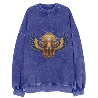 Winged Scarab - Vintage Sweatshirt - Blue