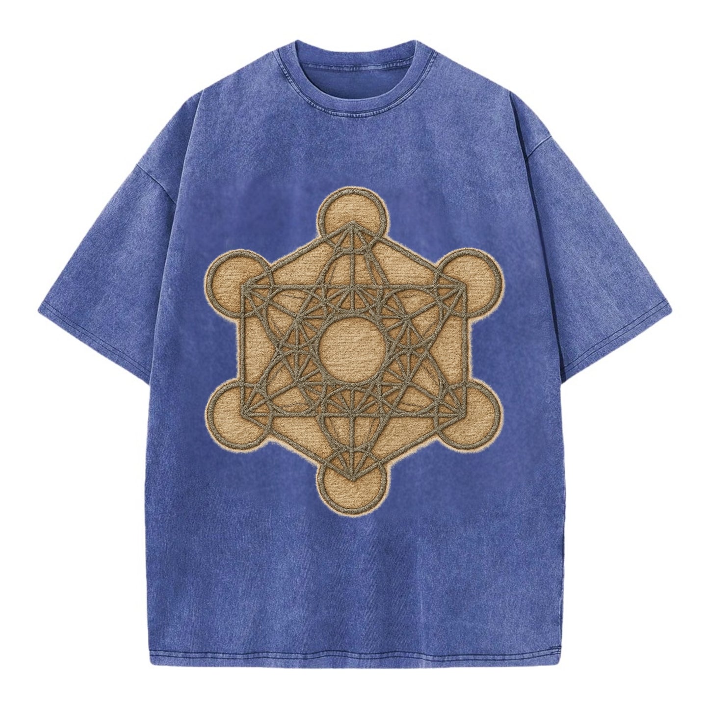 Metatron's Cube  - Vintage T-shirt - Blue