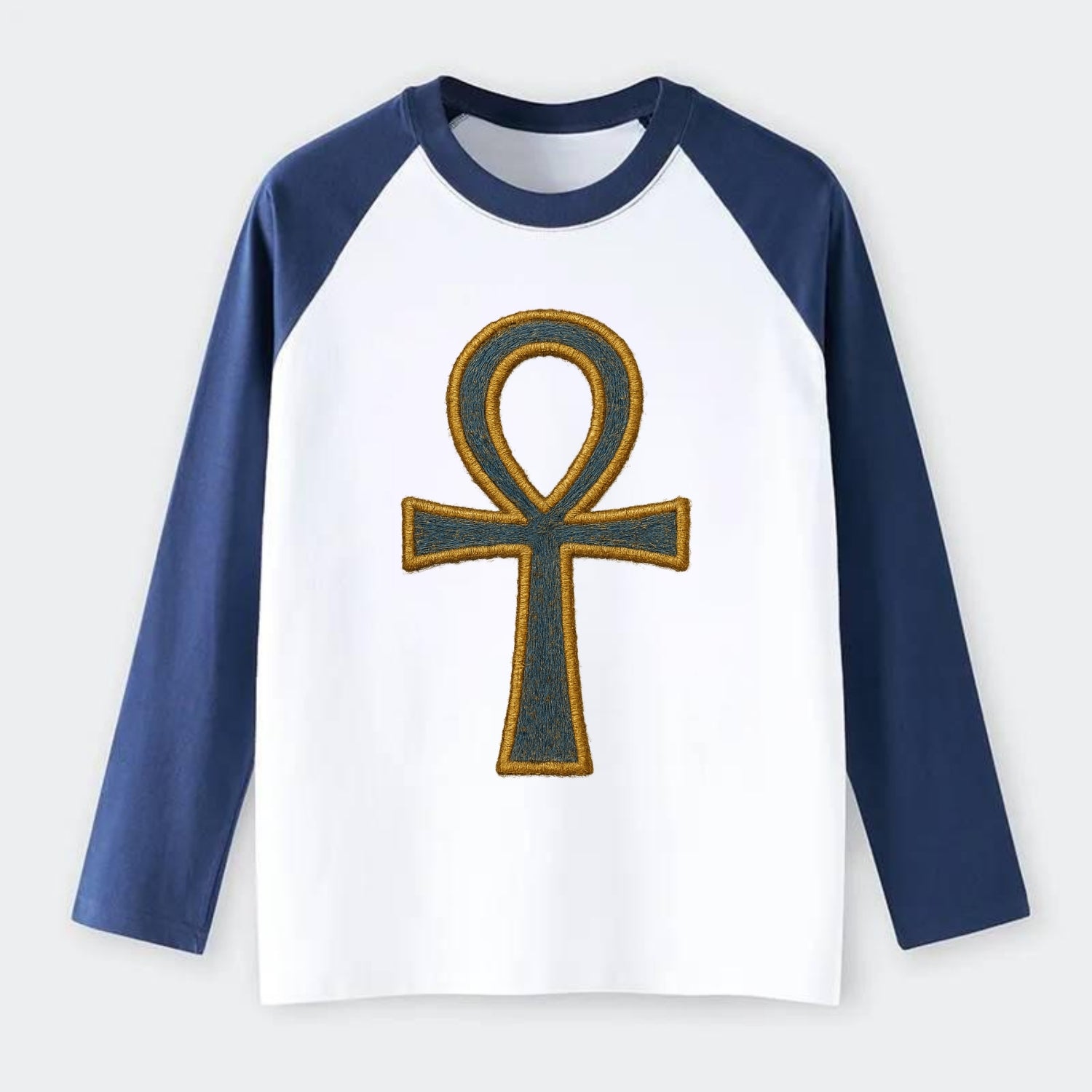 Ankh - Raglan Long Sleeve T-Shirt - Blue