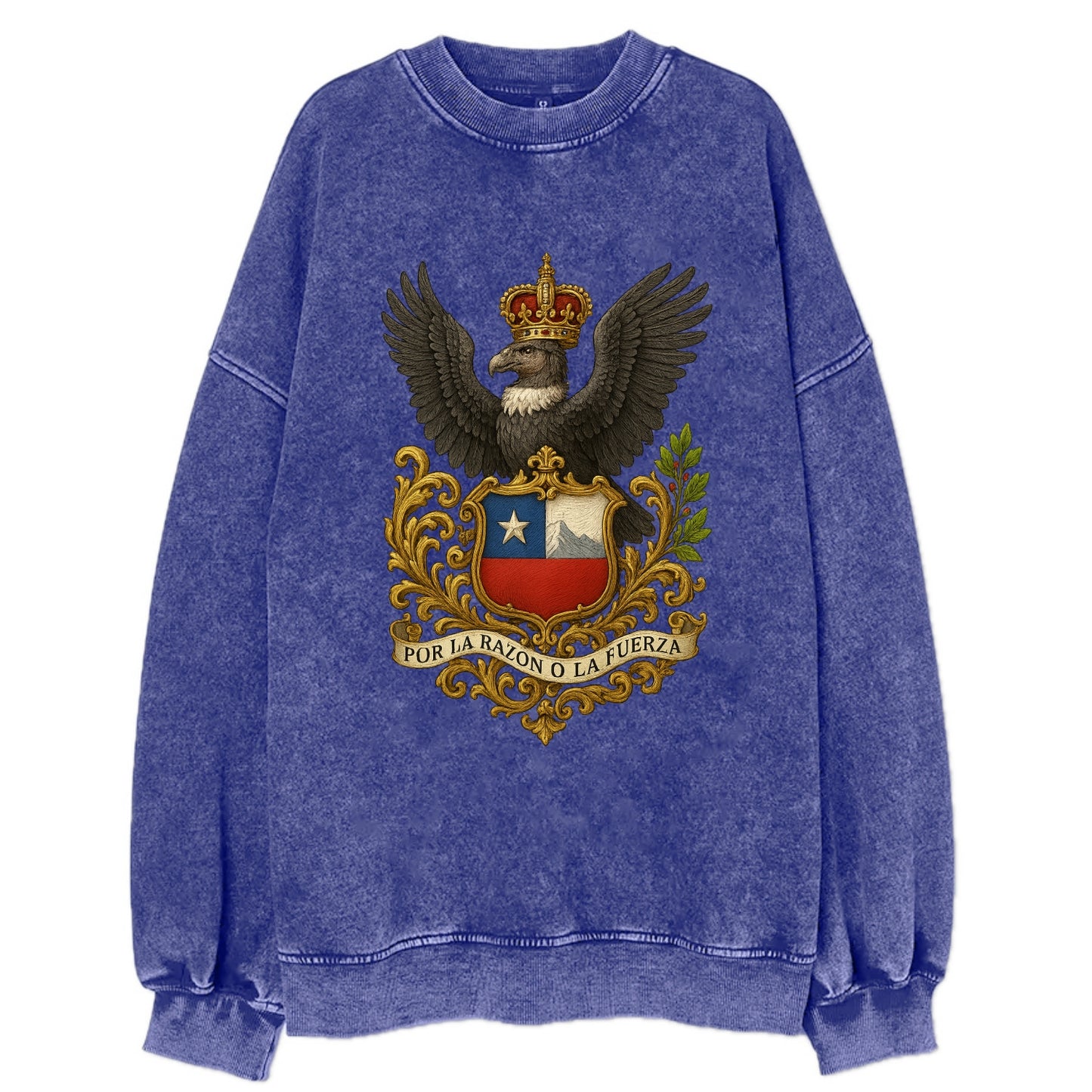 Chile Andean Condor Emblem  - Vintage Sweatshirt - Blue