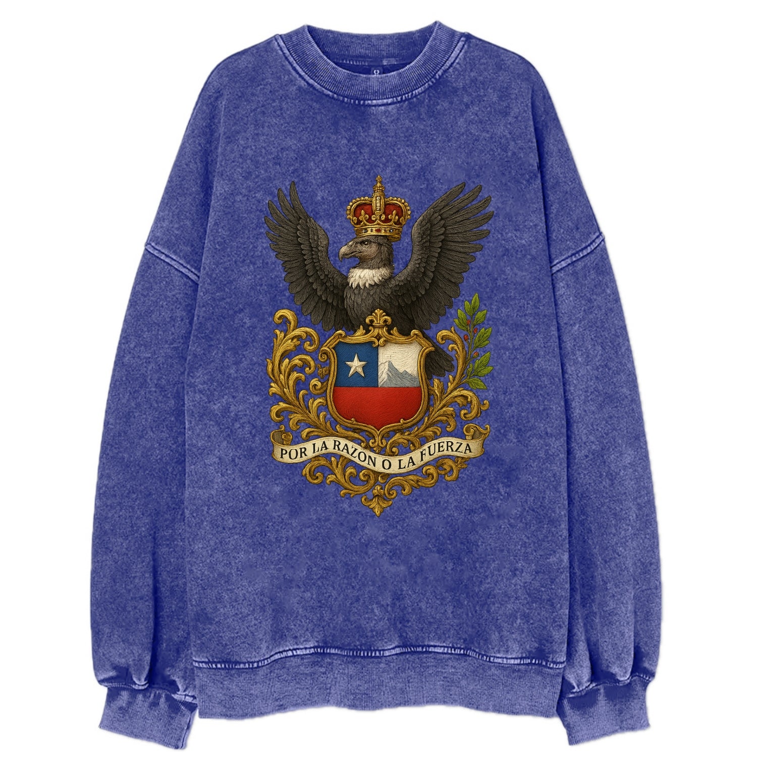 Chile Andean Condor Emblem  - Vintage Sweatshirt - Blue