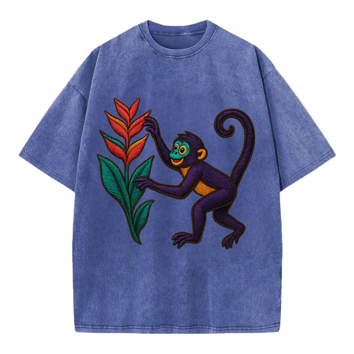 Spider Monkey - Vintage T-shirt - Blue
