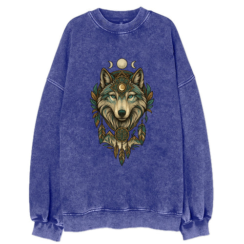 Pearl Wolf Shimmer  - Vintage Sweatshirt