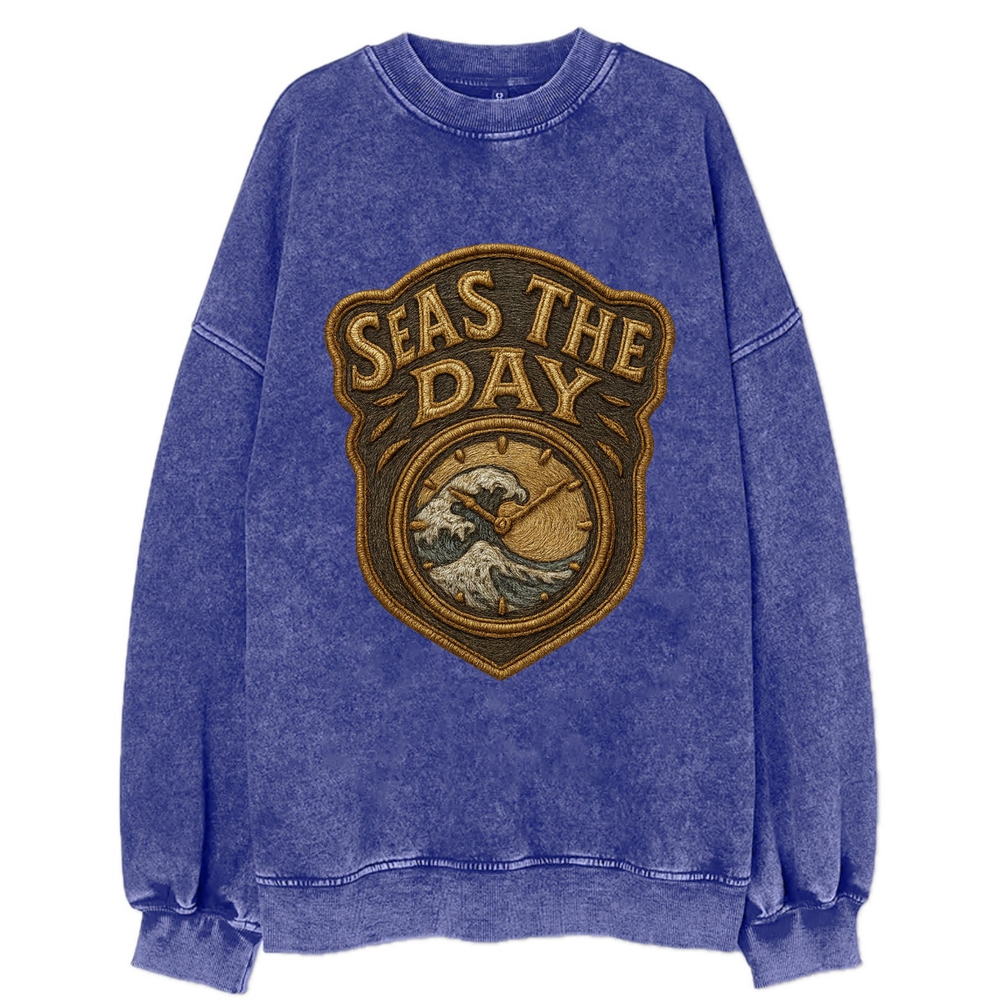 Seas The Day  - Vintage Sweatshirt - Blue