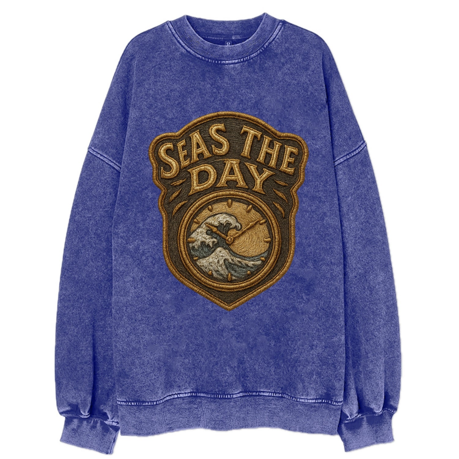 Seas The Day  - Vintage Sweatshirt - Blue