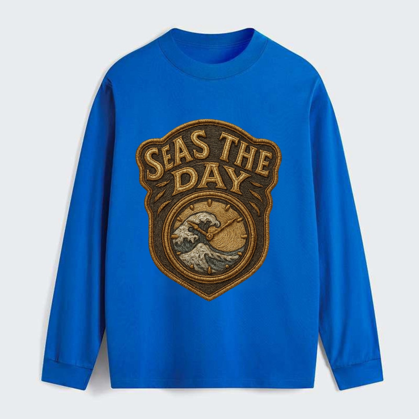 Seas The Day  - Classic Long Sleeve Shirt - Blue