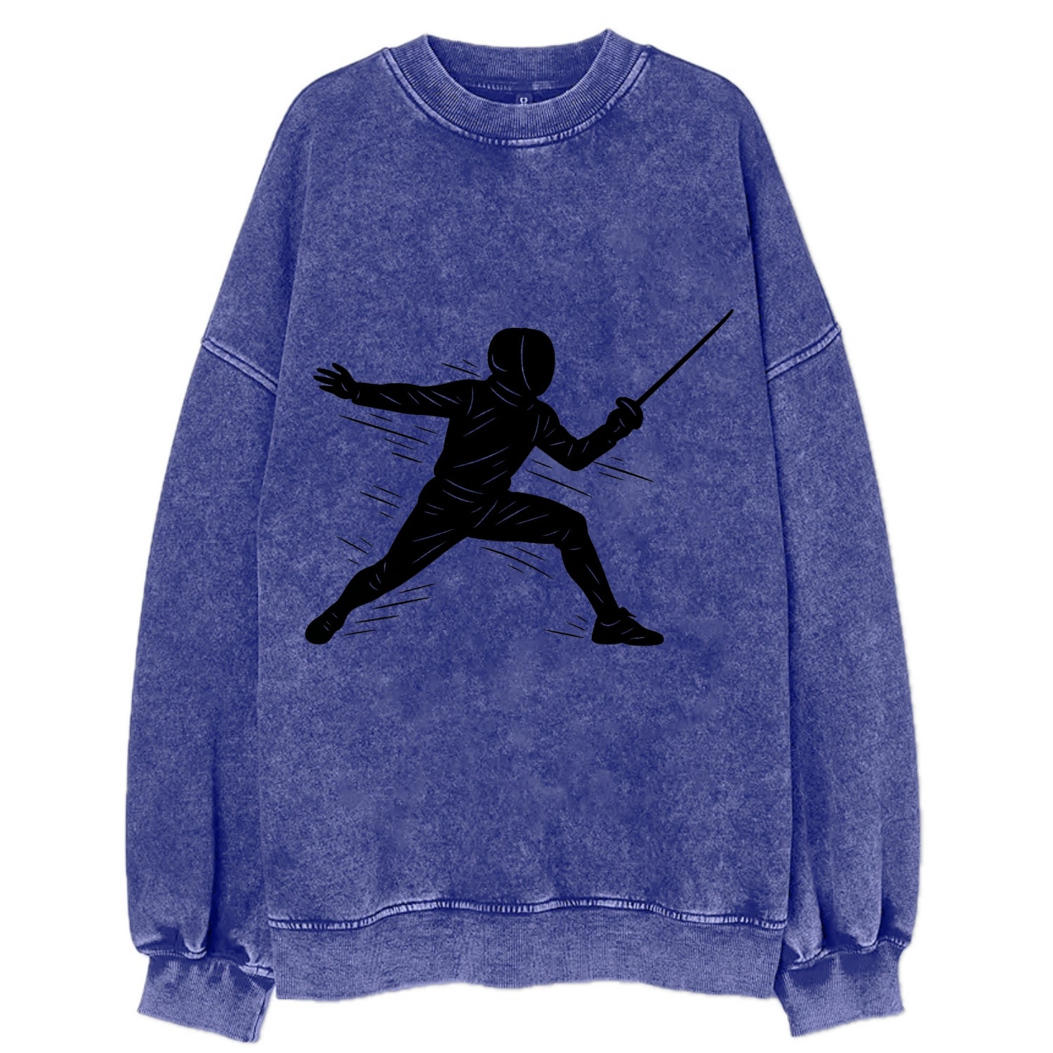 Fencer lunging attack position - Vintage Sweatshirt - Blue