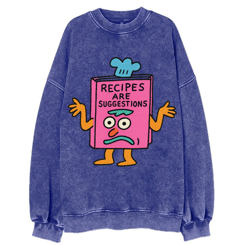 RECIPES ARE SUGGESTIONS | Cookbook shrugging - Vintage Sweatshirt