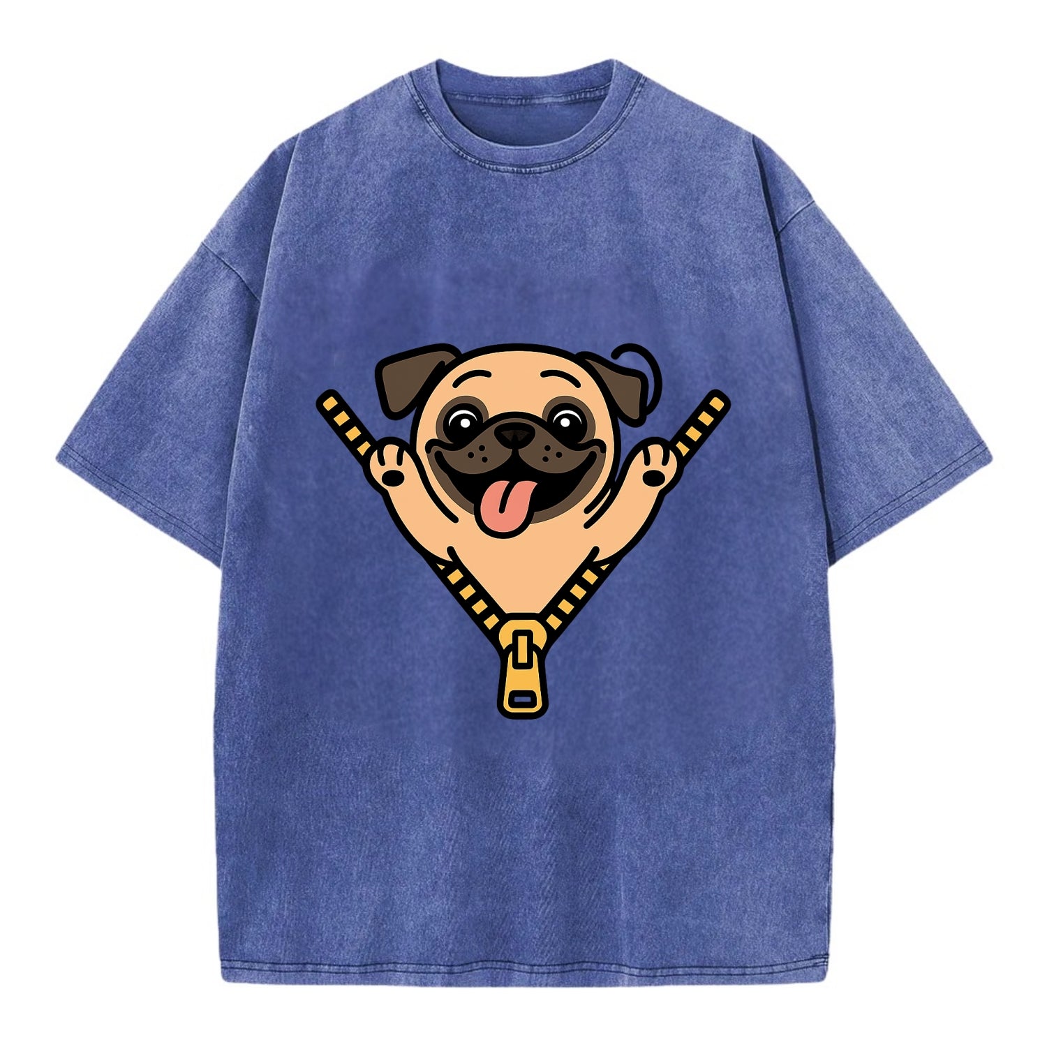Pug - Vintage T-shirt - Blue
