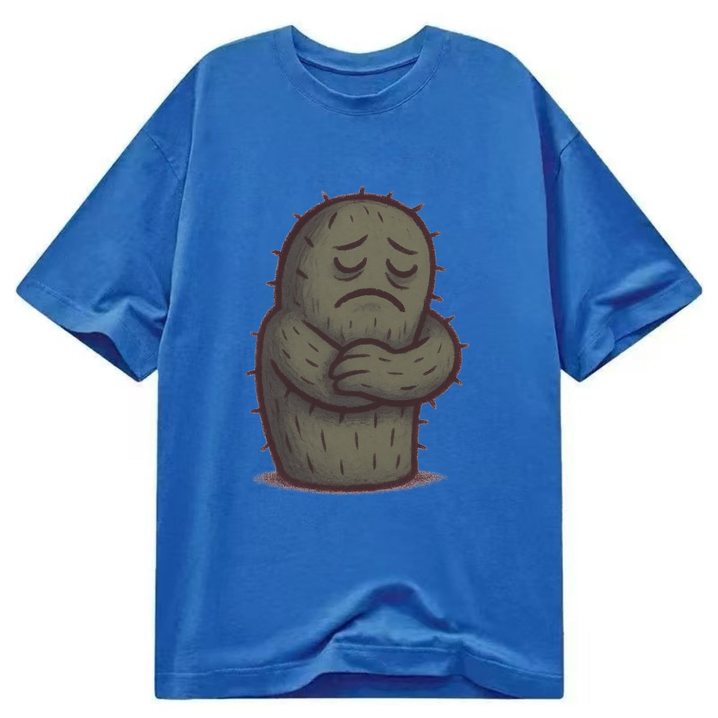 SINGLE IS VALID | Content cactus hugging itself - Classic T- - Classic T-shirt - Blue
