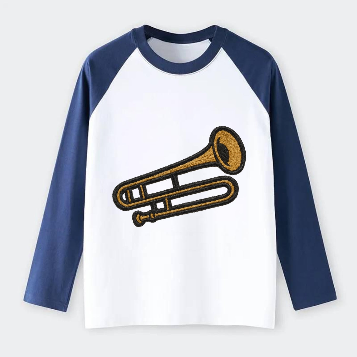 Trombone  - Raglan Long Sleeve T-Shirt - Blue
