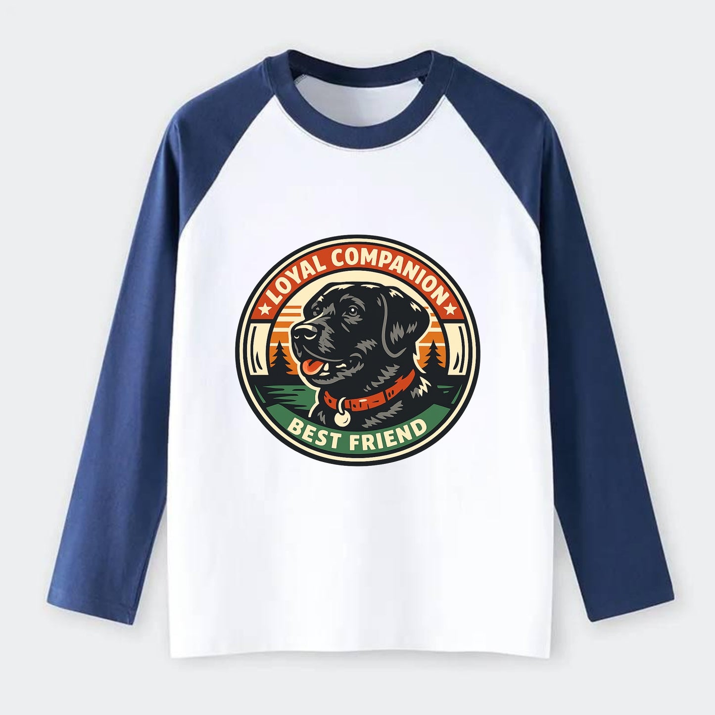 Noble Companion Emblem - Raglan Long Sleeve T-Shirt - Blue