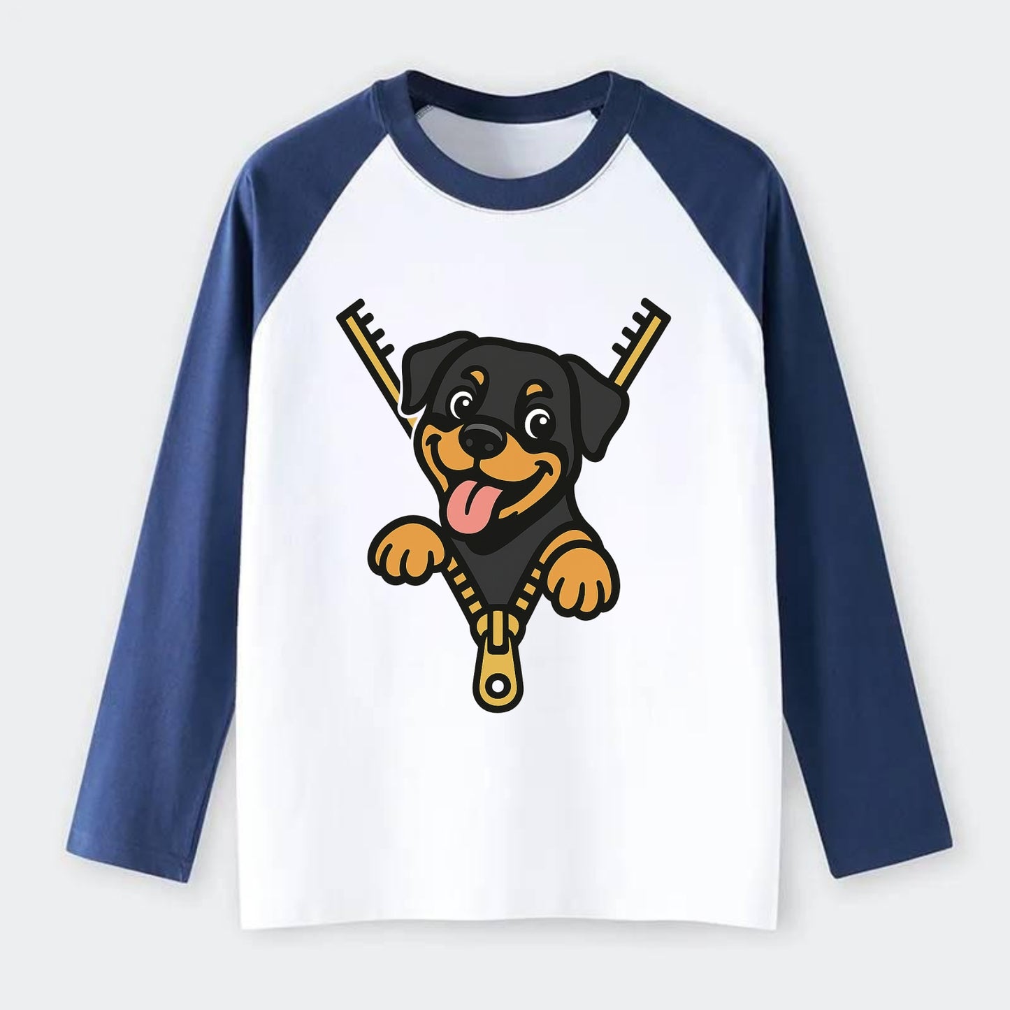 Rottweiler - Raglan Long Sleeve T-Shirt - Blue