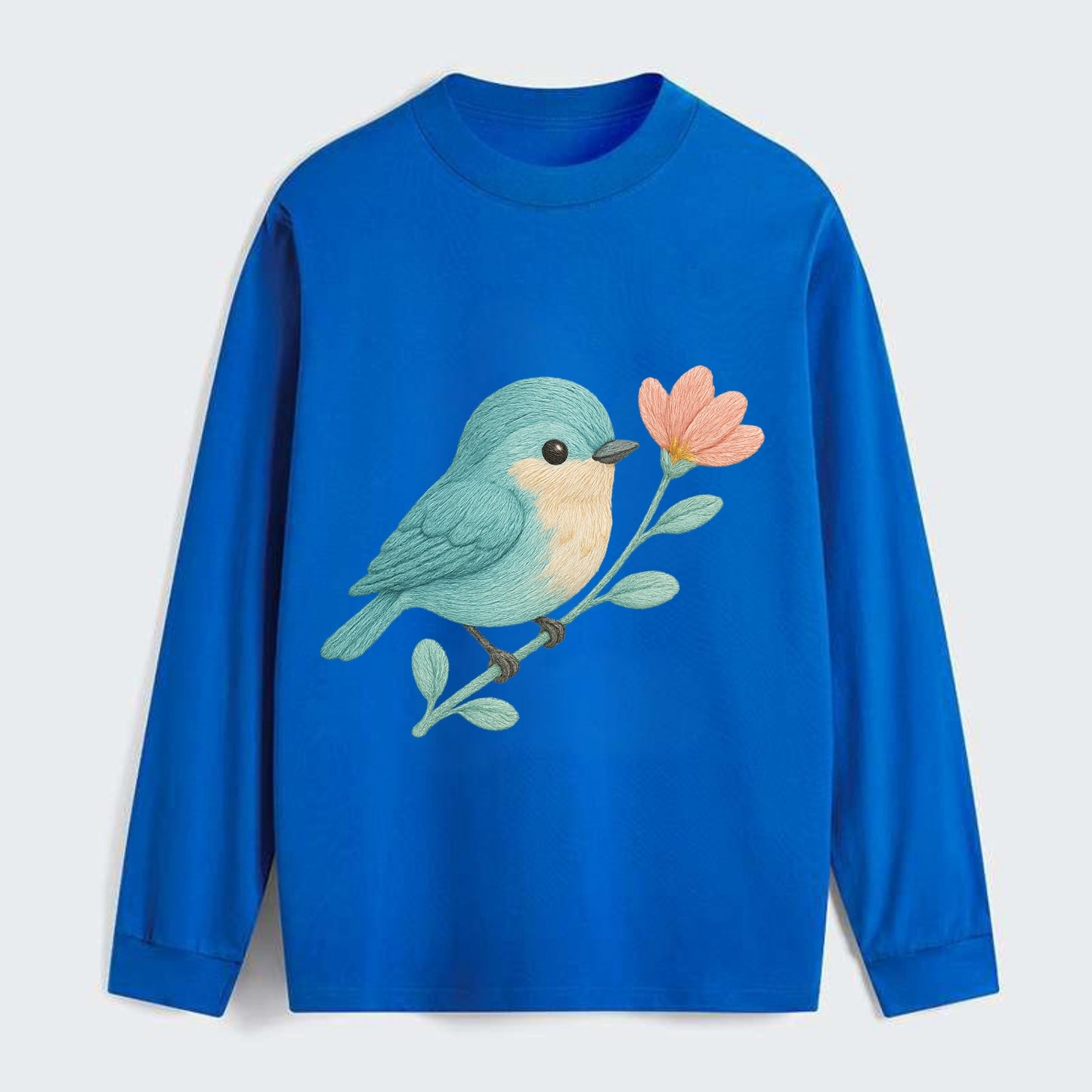 Aqua Chickadee - Classic Long Sleeve Shirt - Blue