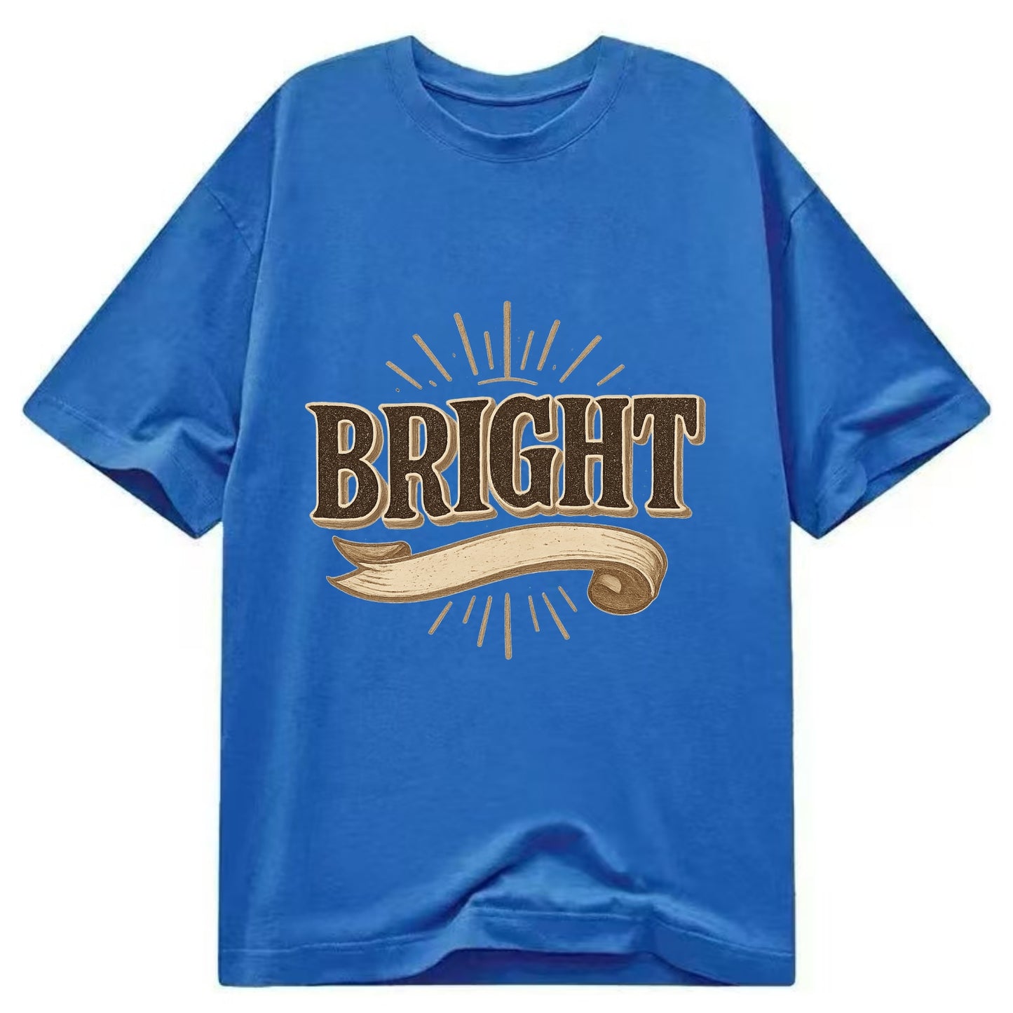 Bold typography design - "BRIGHT" - intelligent, shining - Classic T-shirt - Blue