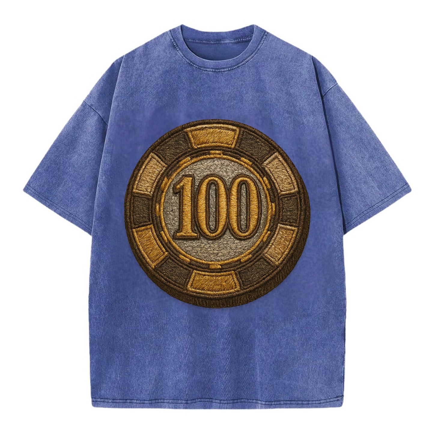 Poker Chip  - Vintage T-shirt - Blue