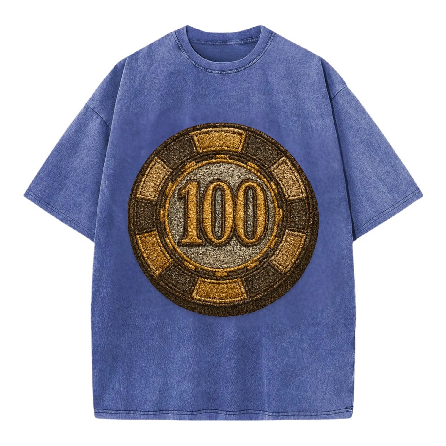 Poker Chip  - Vintage T-shirt - Blue