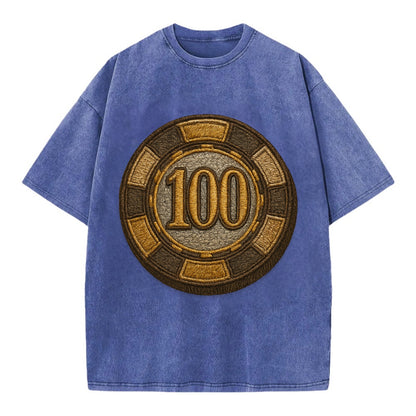 Poker Chip  - Vintage T-shirt - Blue