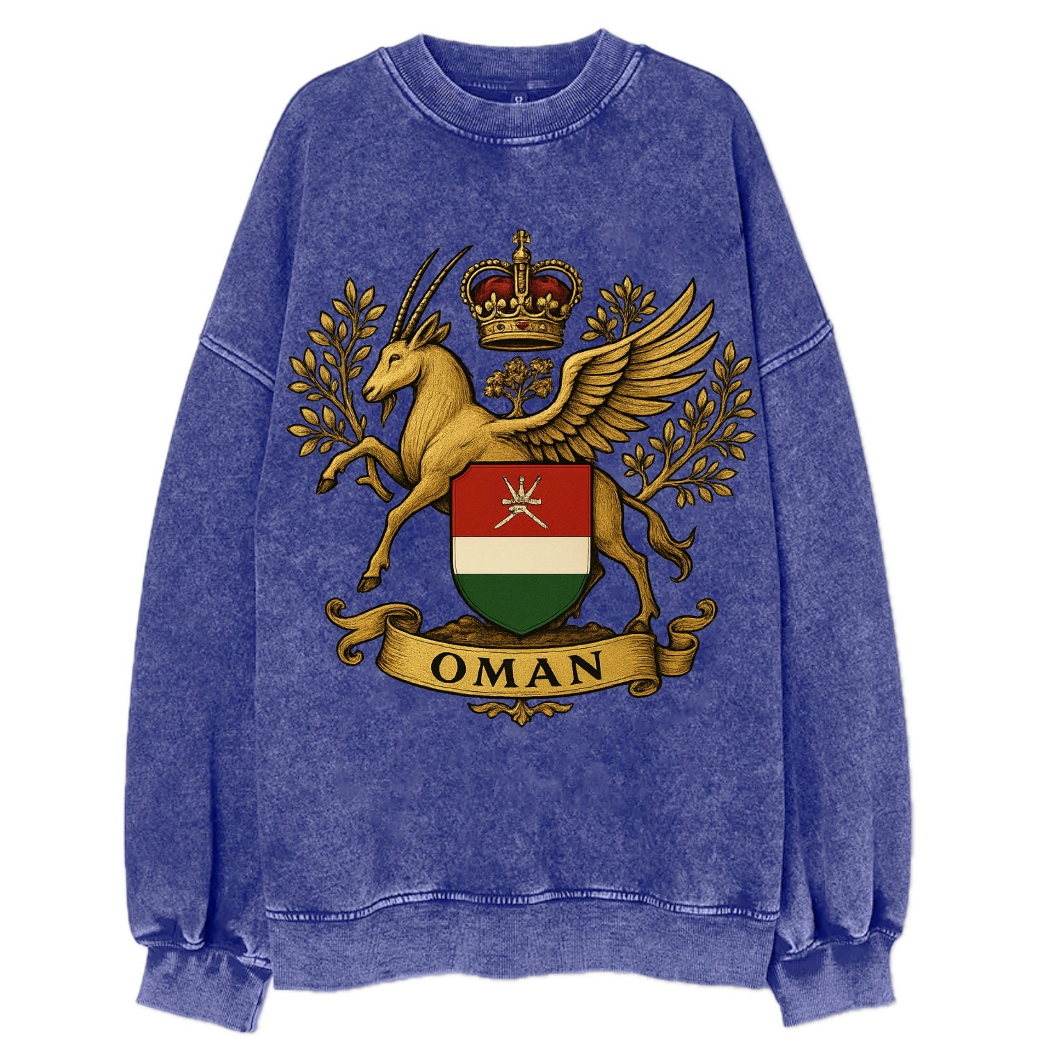 Oman Heritage Badge  - Vintage Sweatshirt - Blue