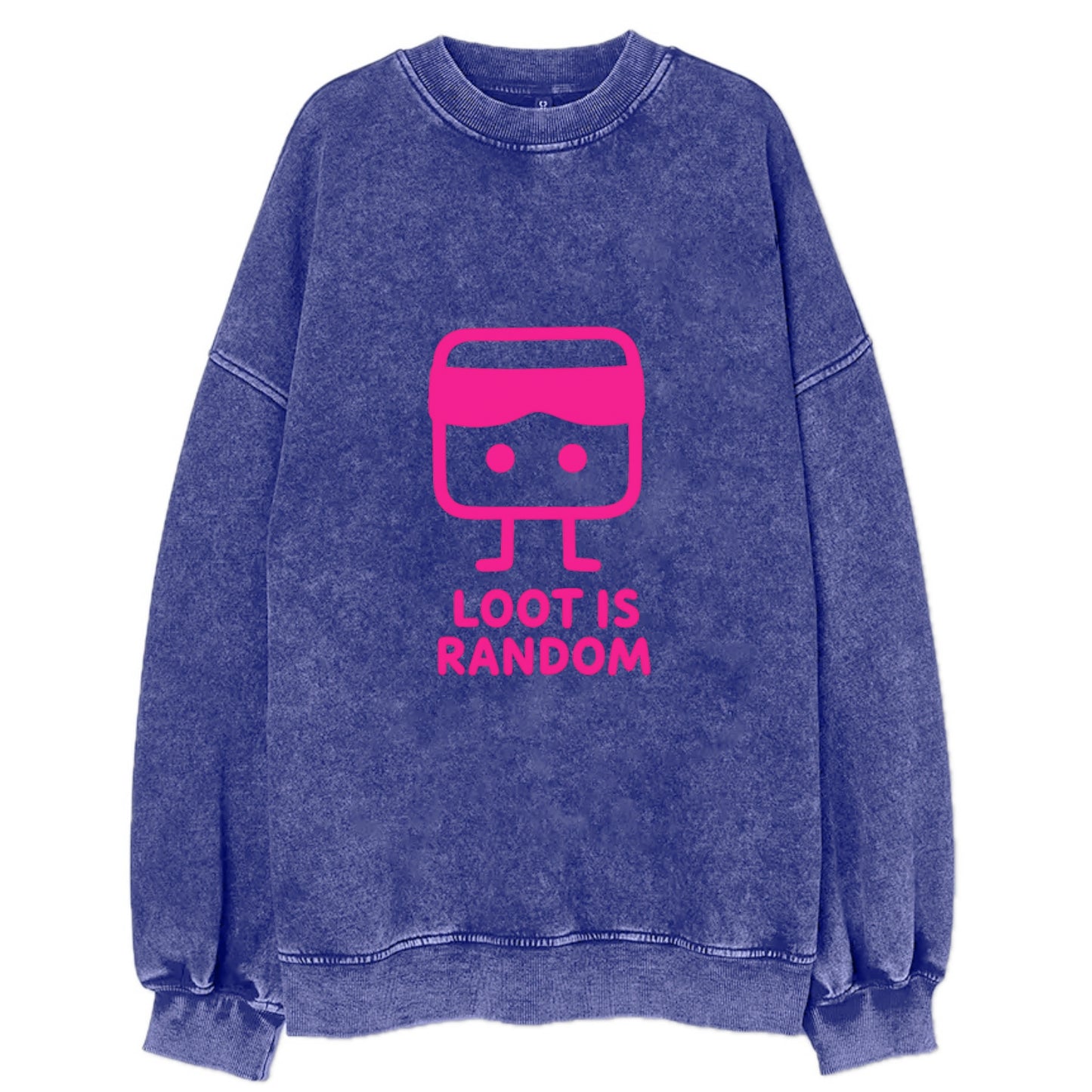 LOOT IS RANDOM | Dice wearing blindfold - Vintage Sweatshirt - Blue