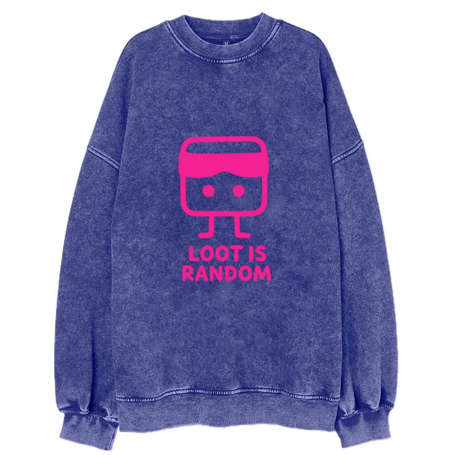 LOOT IS RANDOM | Dice wearing blindfold - Vintage Sweatshirt - Blue